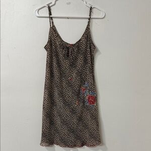 Leopard Print Chemise with Floral Accents